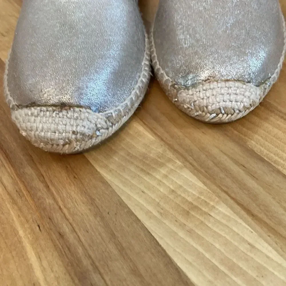 Rag & Bone Taupe Shimmer Slip On Jute Espadrille Shoes Size EU 39/ US 9